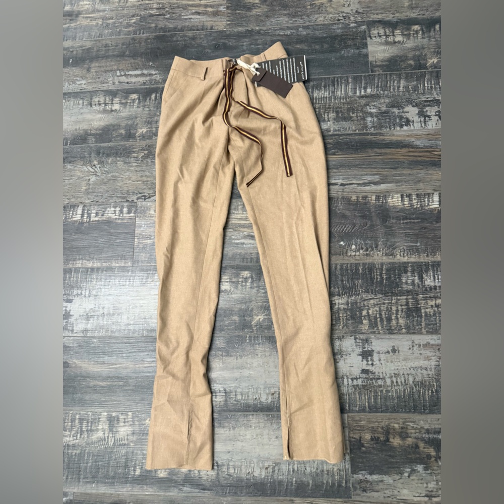 NWT MANILA GRACE Tan Drawstring Waist Trousers